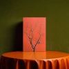 A decorative painting with a red background, black branches and plum blossoms Application Scenario